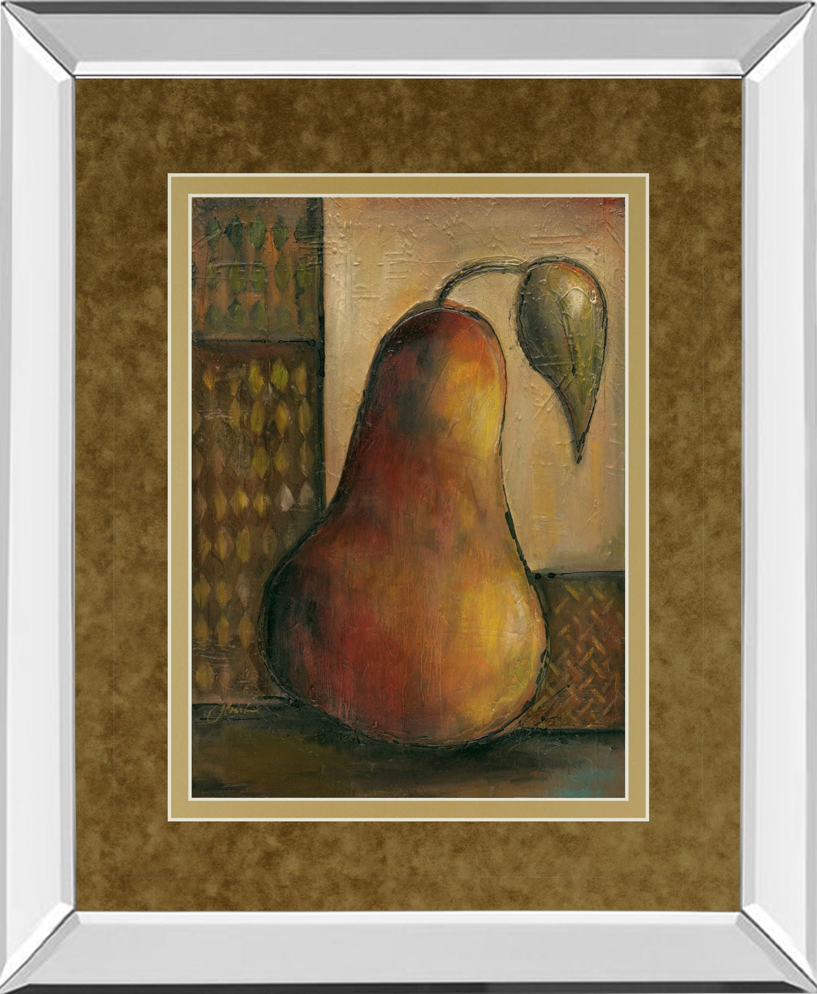 Peralicous I By Joyce Combs - Mirror Framed Print Wall Art - Light Brown