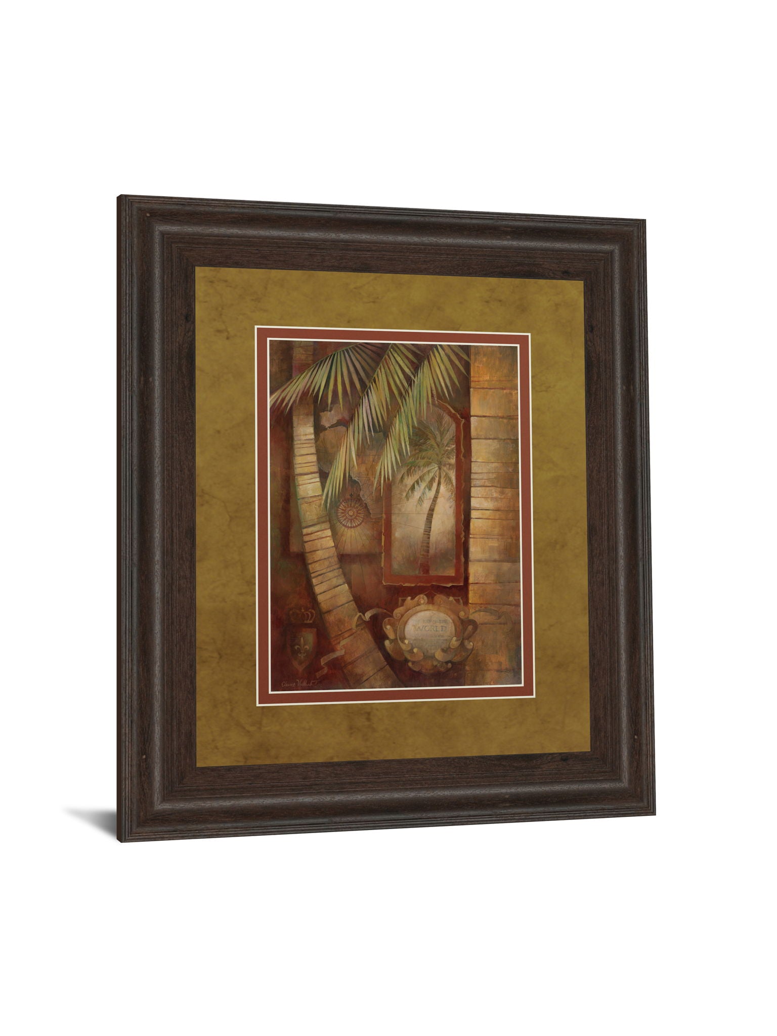 Global Winds Il By Eliane Volherbst-Lane - Framed Print Wall Art - Light Brown