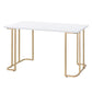 ACME Estie Writing Desk, White & Gold Finish 93102