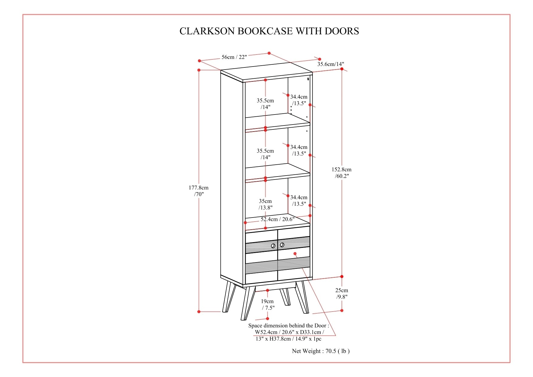 Clarkson - Bookcase with Storage - Rustic Natural Aged Brown