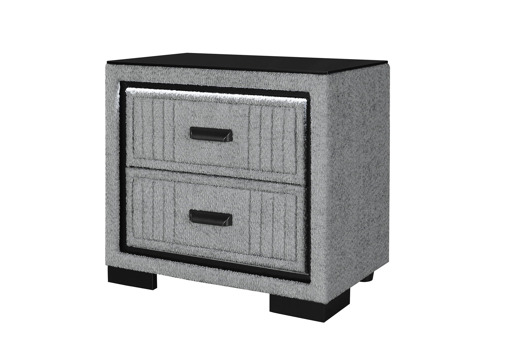 Isabella - Nightstand With LED - Gray