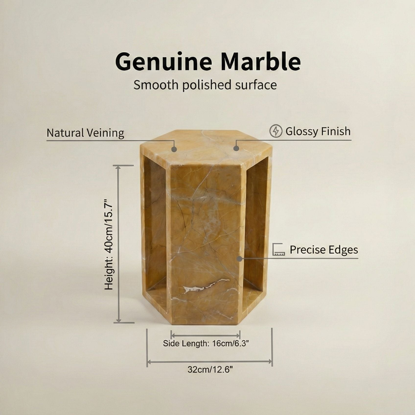 Modern Minimalist Hexagon Side Table