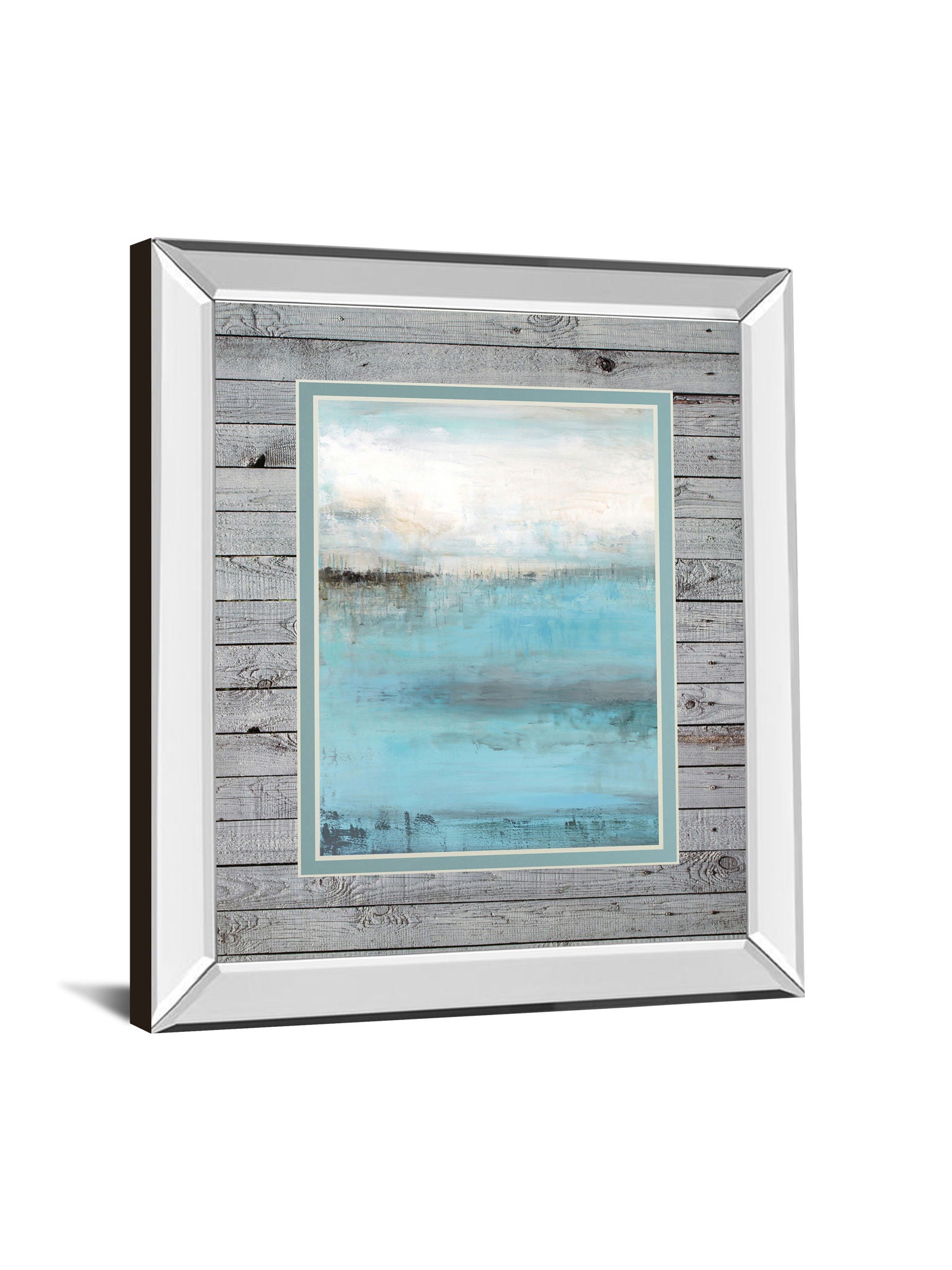 Beyond The Sea By Wani Pasion - Mirror Framed Print Wall Art - Light Blue