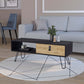 Chase Black and Macadamia Hairpin Legs Coffee Table