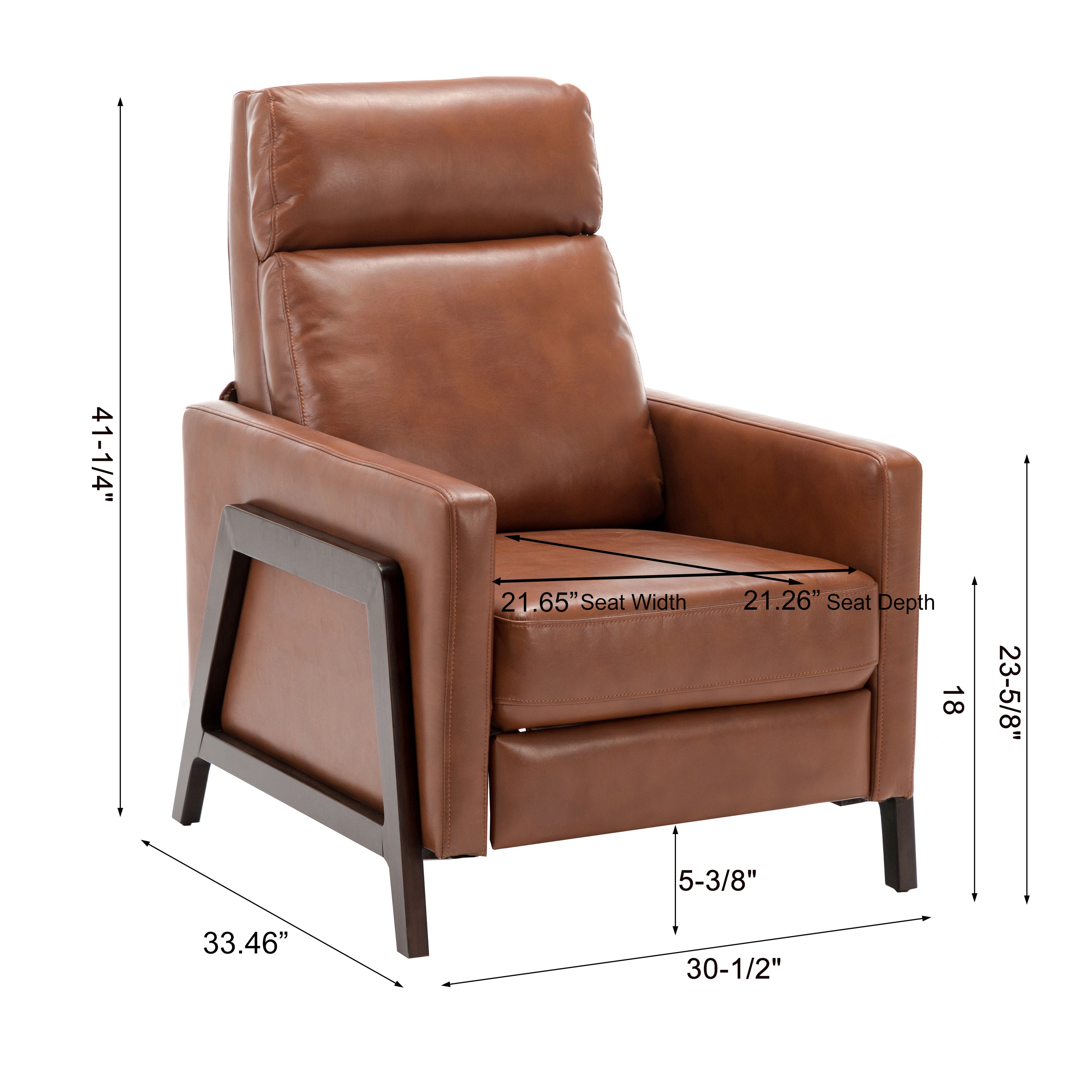 Madeline Push Back Recliner -Caramel