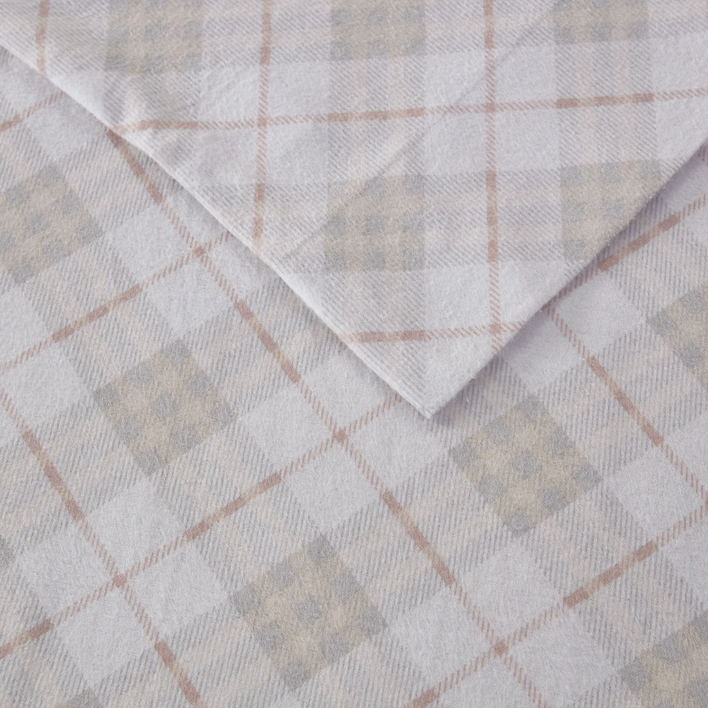 Cozy Flannel - Twin Printed Sheet Set - Pink Plaid
