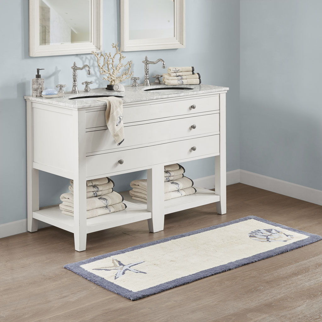 Bayside - 21" x 34" Tufted Bath Rug - Blue