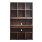 Perrisk-D Wood Desk with Bookcase in Rustic Gray