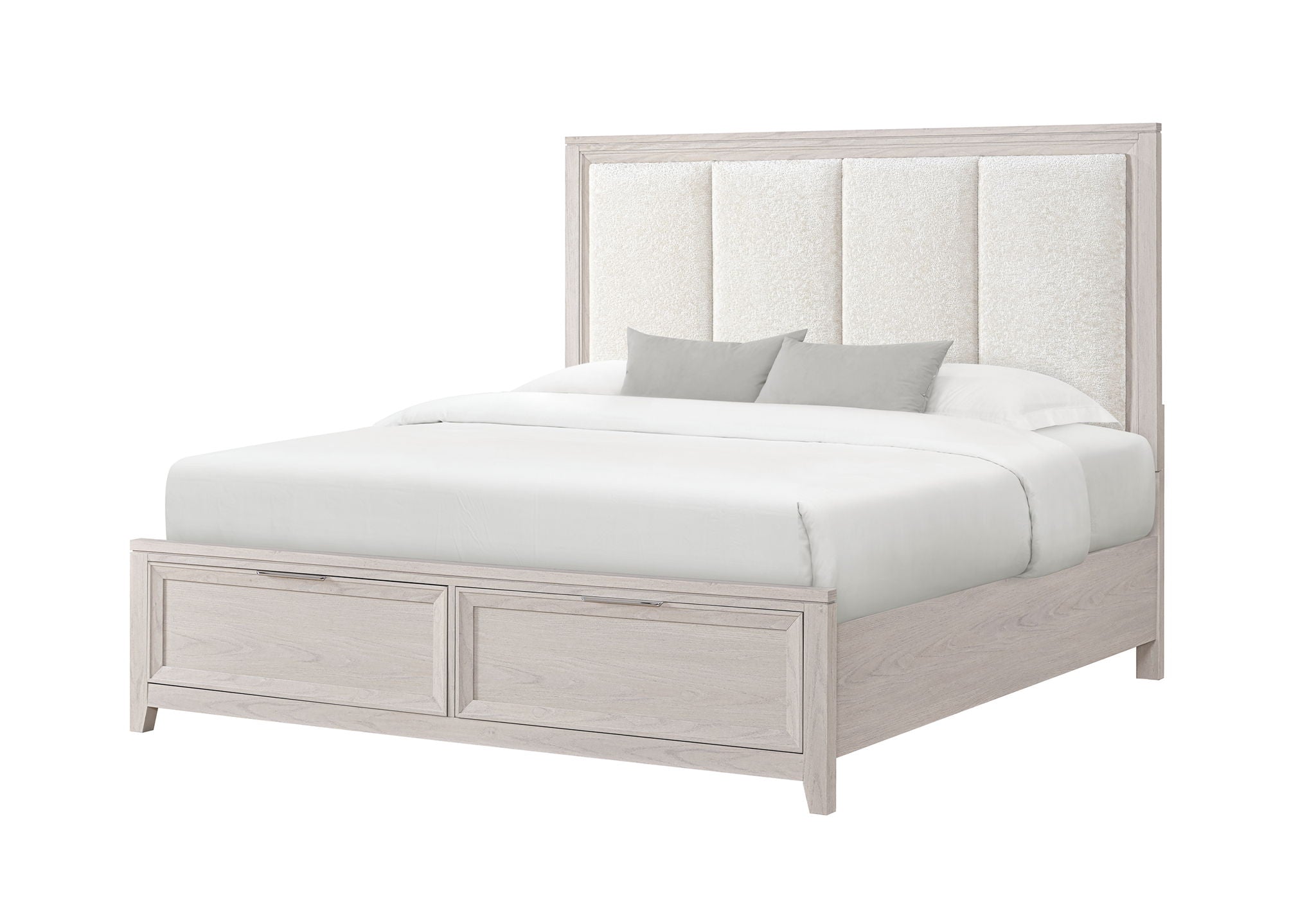 Mariah - Queen Bed Footboard With Storage And Slats - Beige