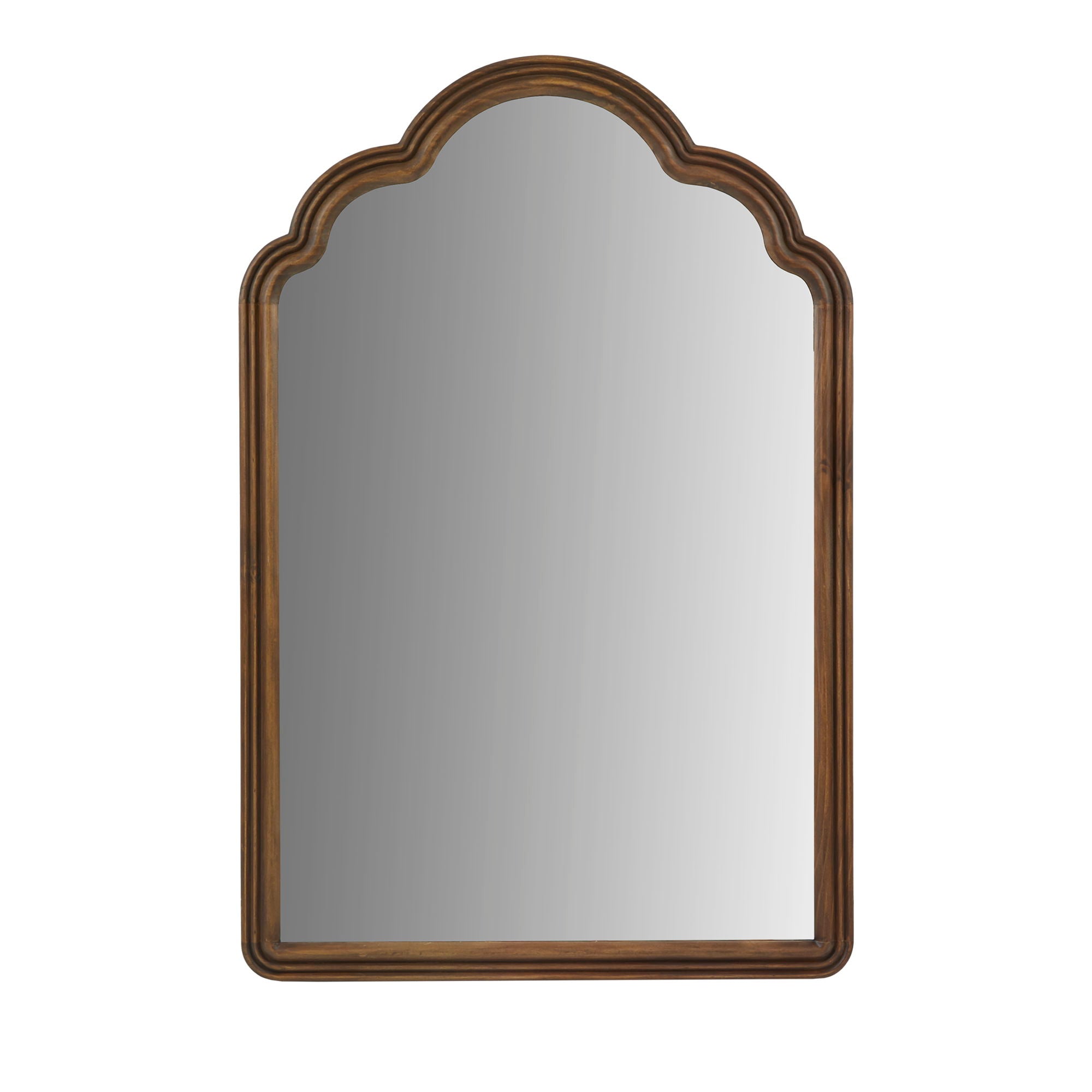 Marbella - Scalloped Wood Wall Mirror - Brown