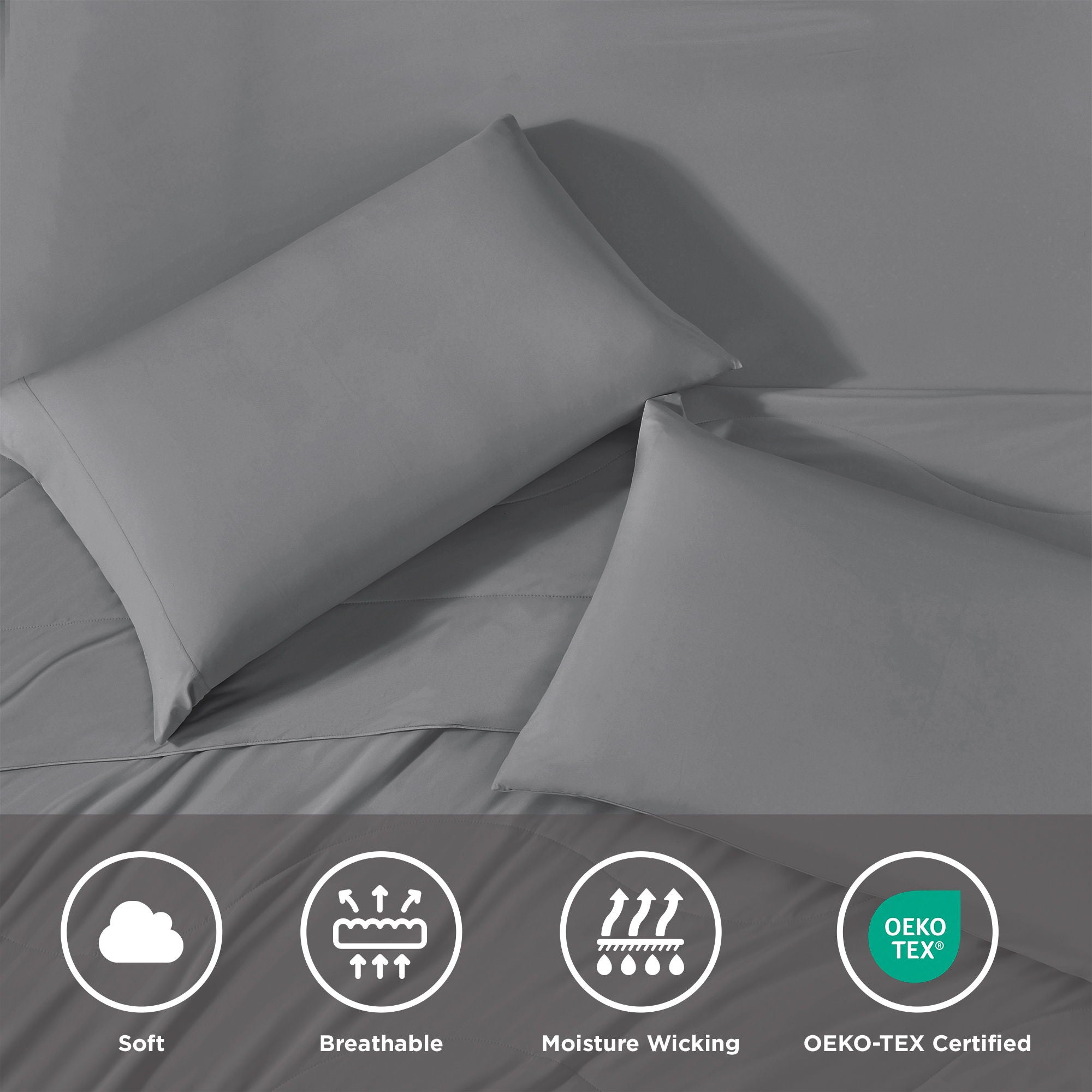 Ice Touch - Queen Sublime Serenity Luxury Sheet Set - Gray