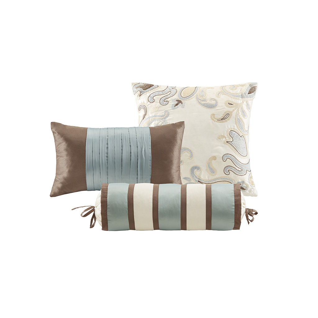 Aubrey - 6 Piece Duvet Cover Set - Blue / Brown