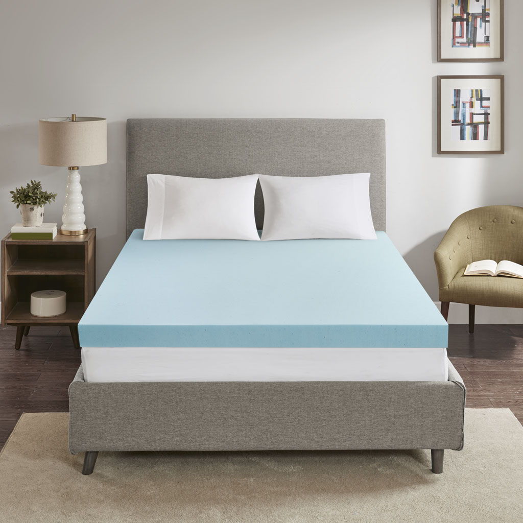 King Gel Memory Foam Cover Mattress Topper With 3M Moisture Management - White