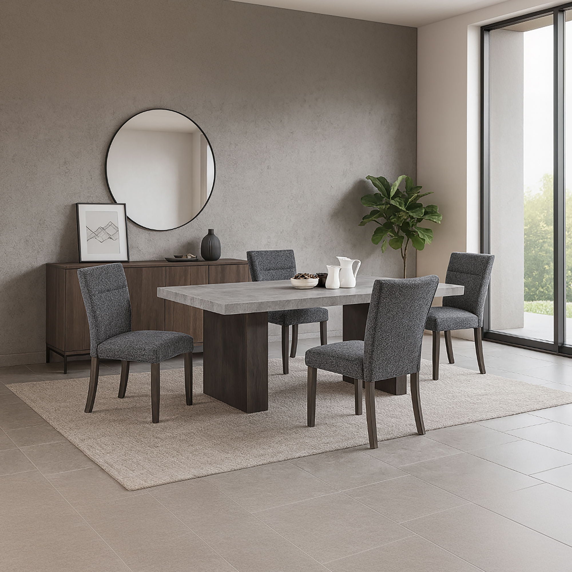 D2410DT - Dining Table Base With Legs - Brown