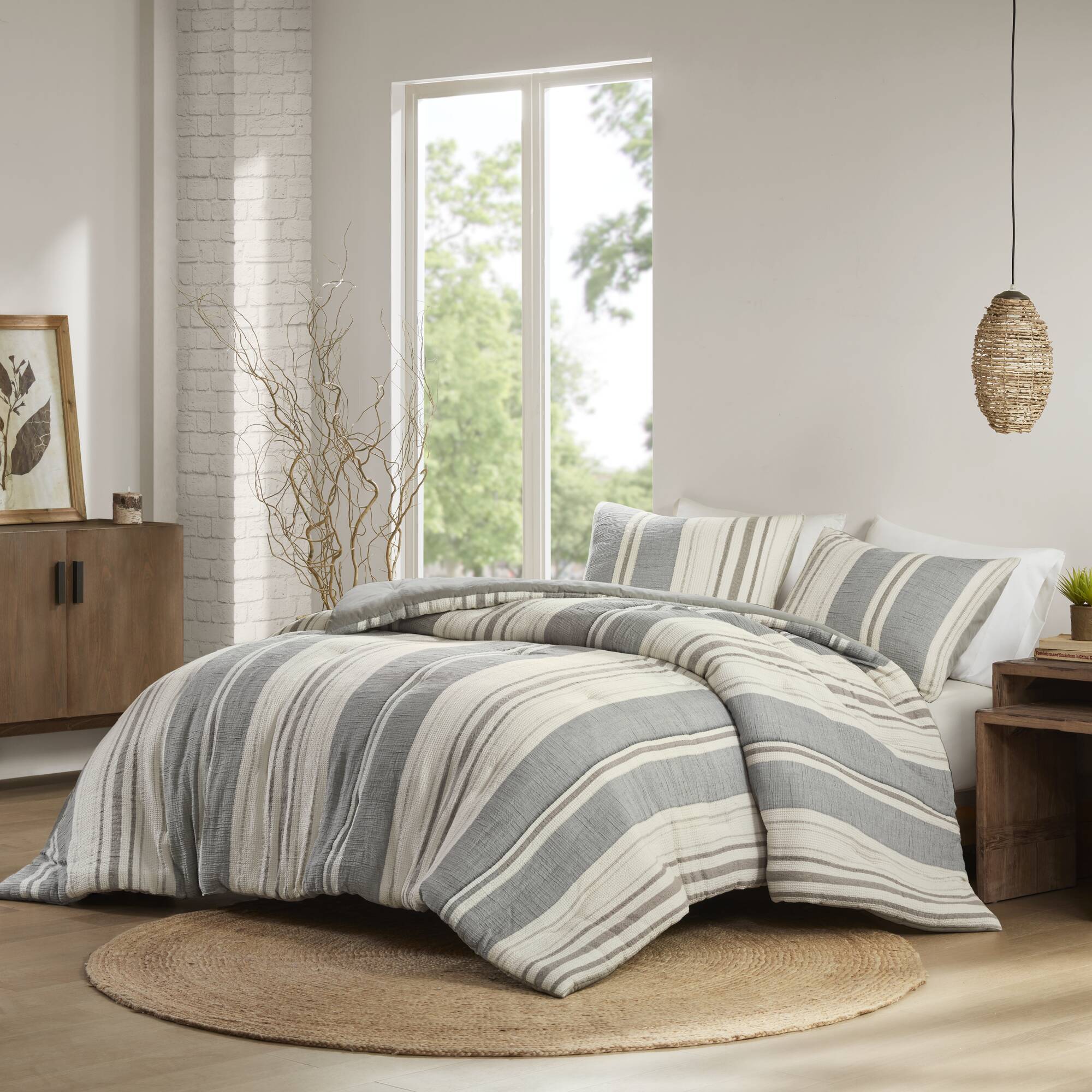 Mesa - 3 Piece King/California King Comforter Set - Gray