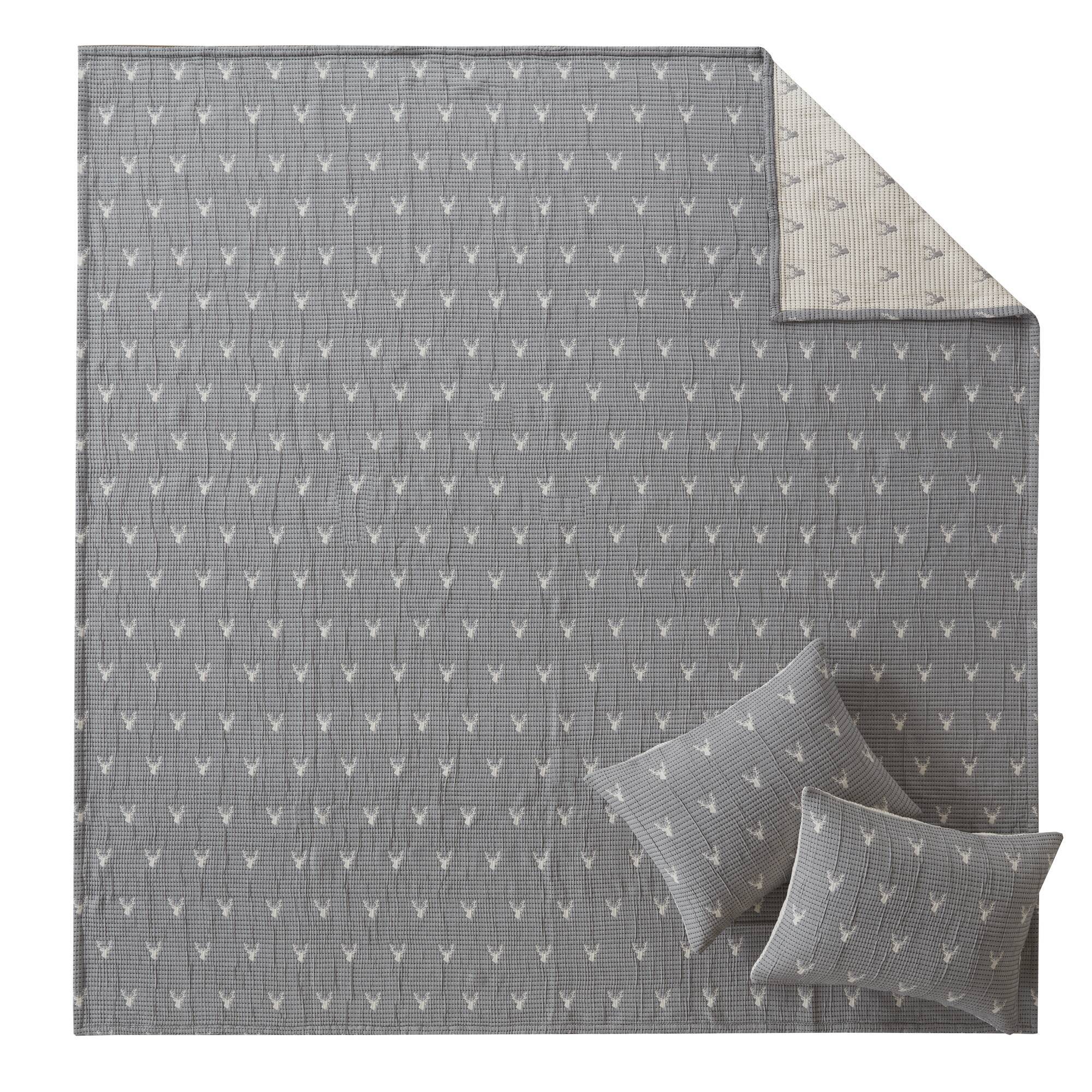 Keystone - King/California King Coverlet Set - Gray