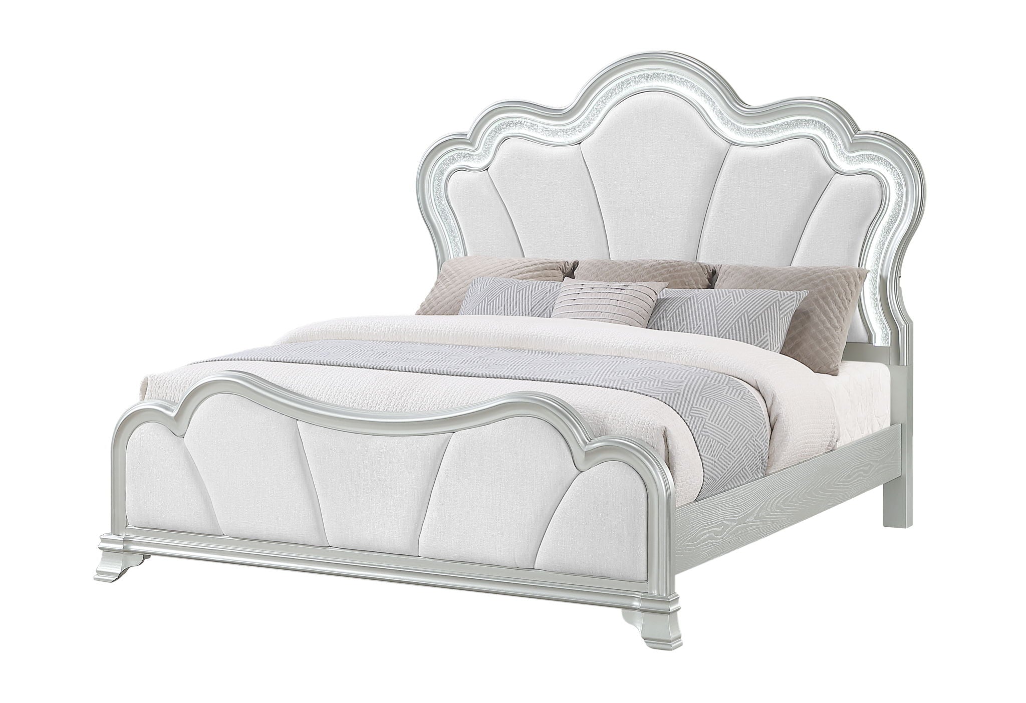 Aria - Queen Bed Footboard - Silver