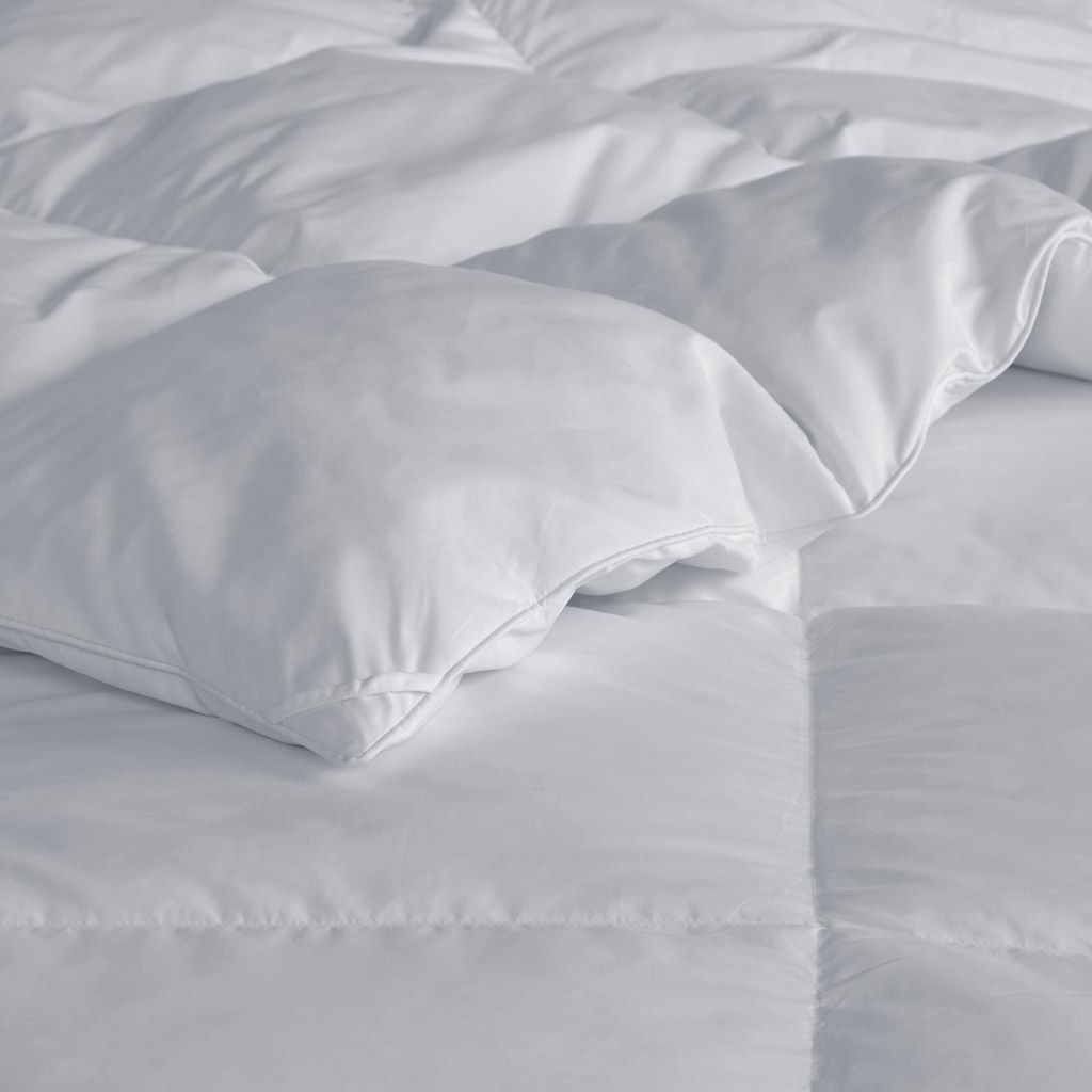 Heavy Warmth - Goose Feather and Down Oversize Queen Comforter - Light Gray