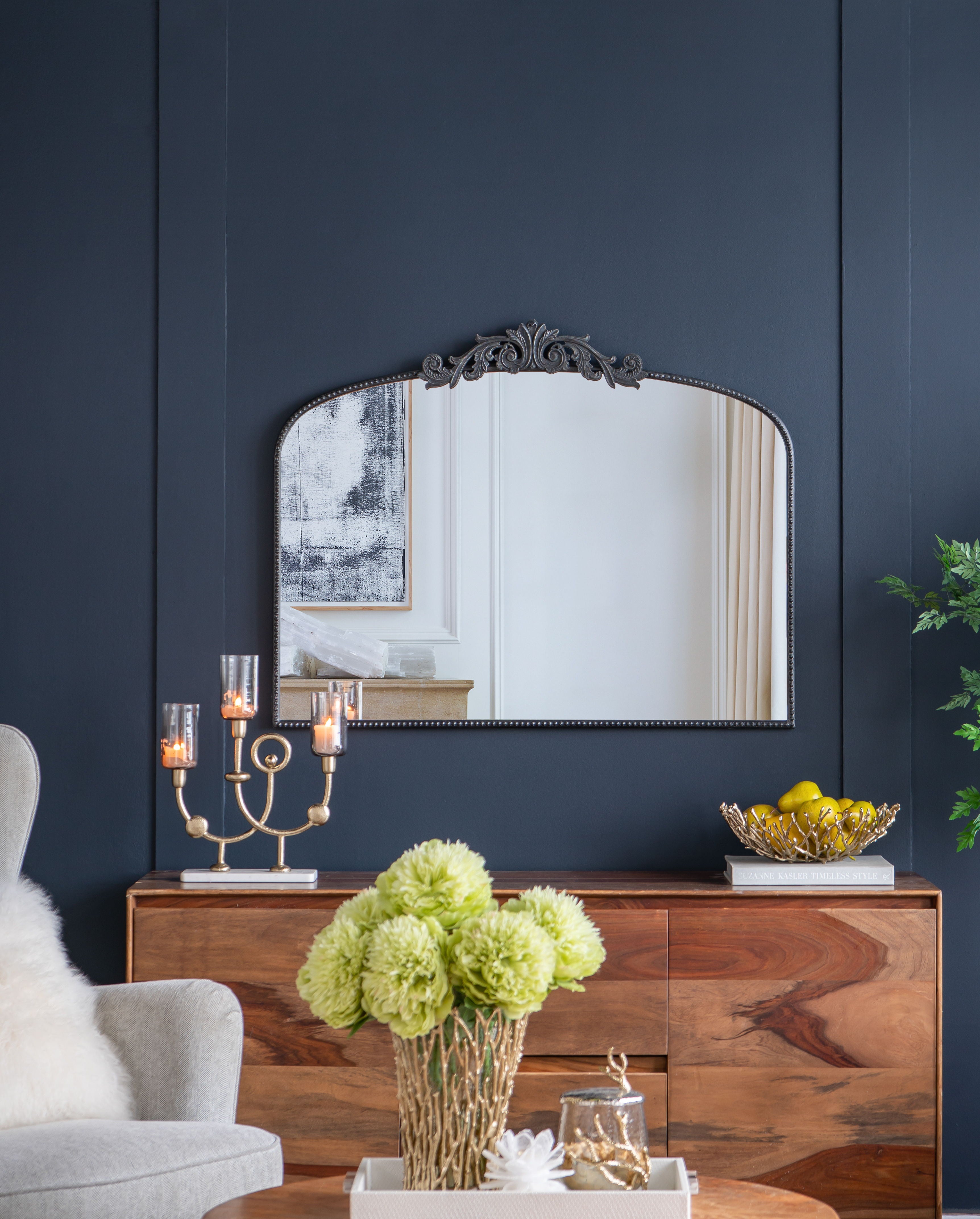 Arch Mirror, Baroque Inspired Wall Decor For Bathroom, Bedroom, Living Room