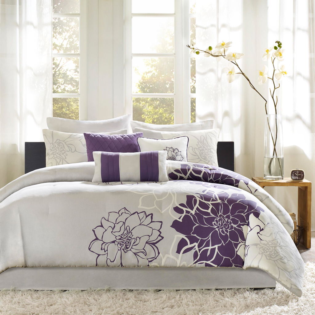 Lola - Queen Comforter Set - Purple