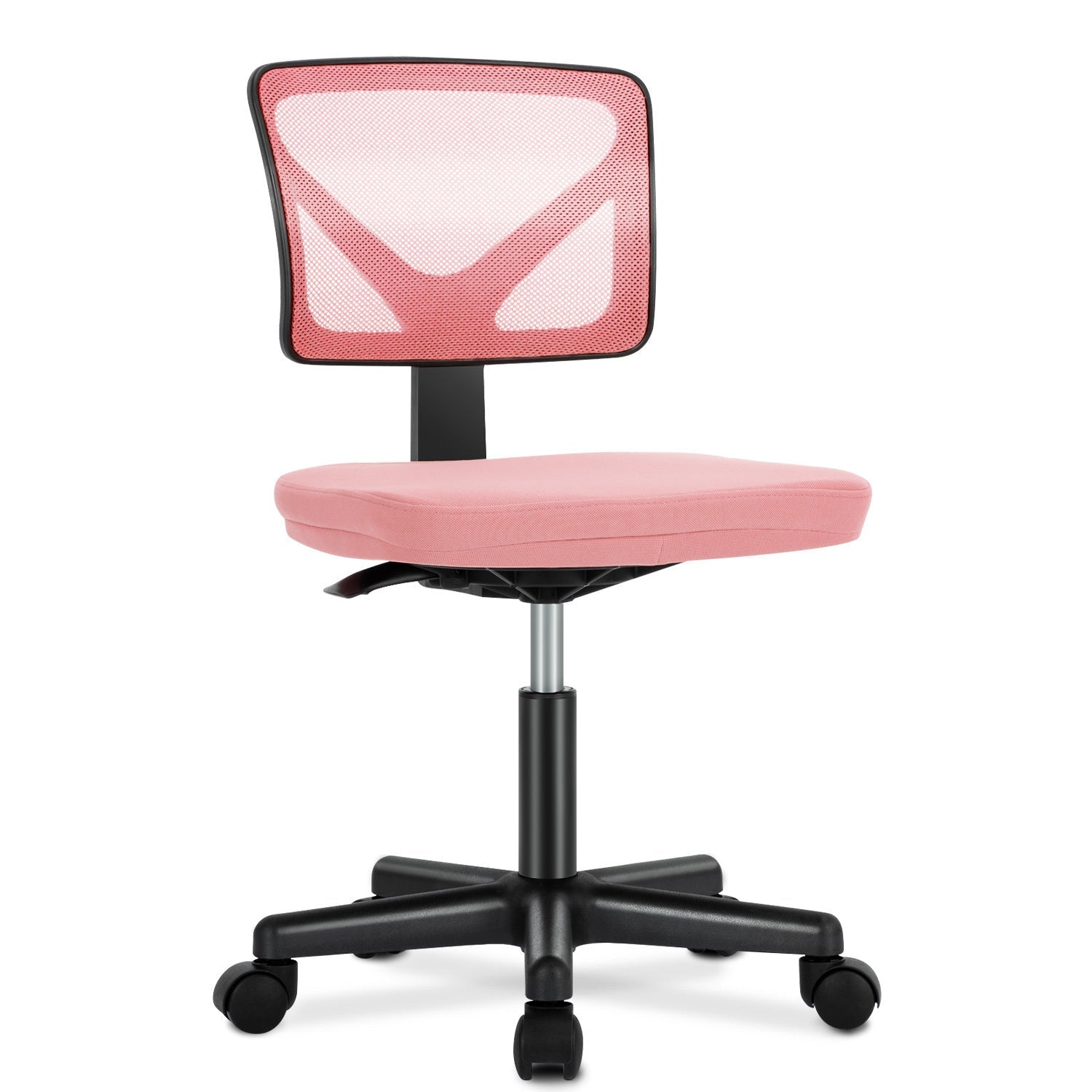 Sweetcrispy Armless Desk Chair Small Home Office Chair with Lumbar Support