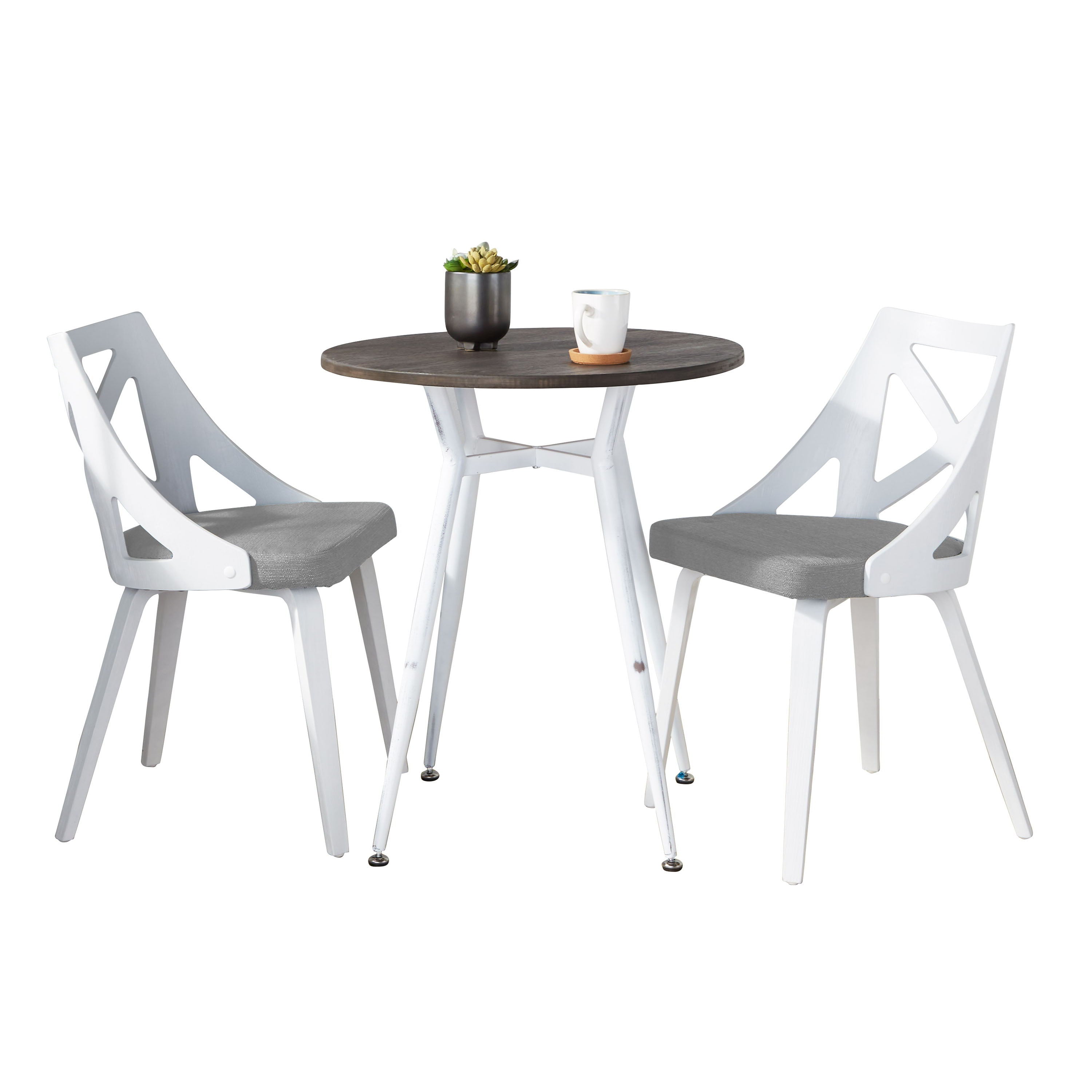 Clara Charlotte - 3 Piece Round Dinette Set Vintage With Rounded