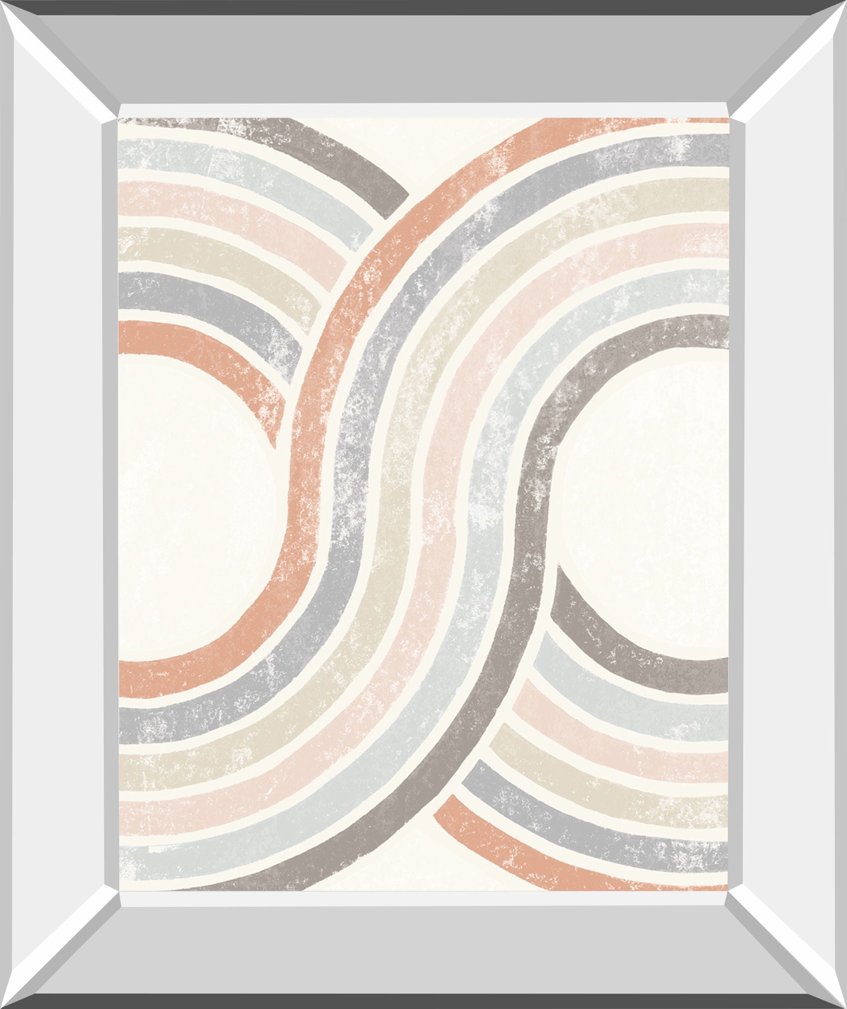 Over The Rainbow II By Moira Hershey - Mirror Framed Print Wall Art - Beige
