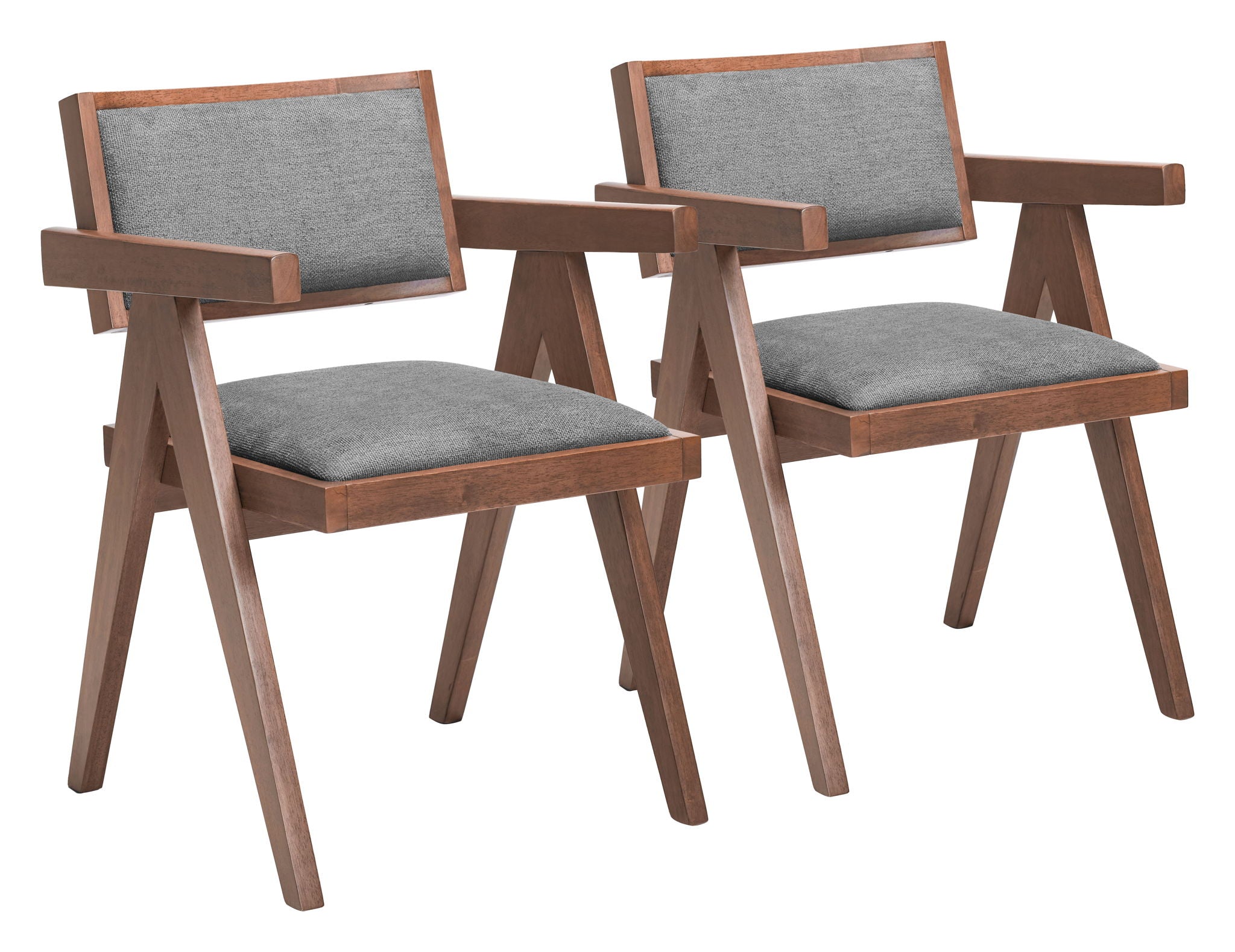 Delhi - Dining Chair (Set of 2) - Gray / Walnut