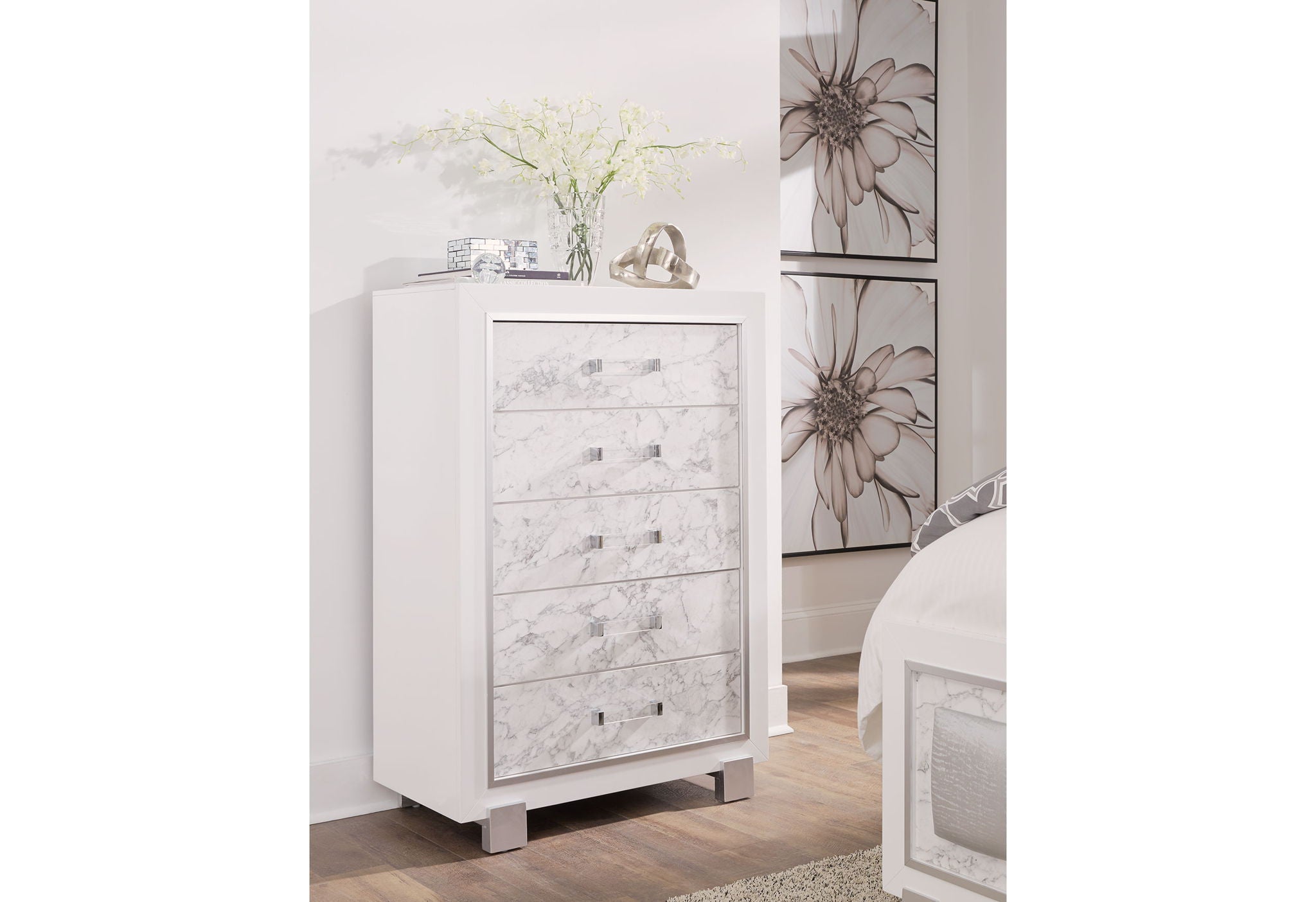 Santorini - 5 Piece King Bedroom Set - White