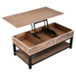 U-style Lift Top Coffee Table with Inner Storage  Space and Shelf (As same As WF198291AAN)