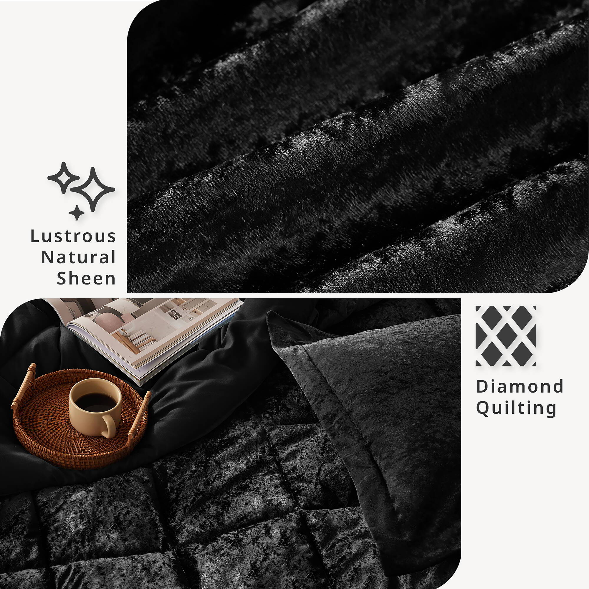 Felicia - Twin Comforter Set - Black