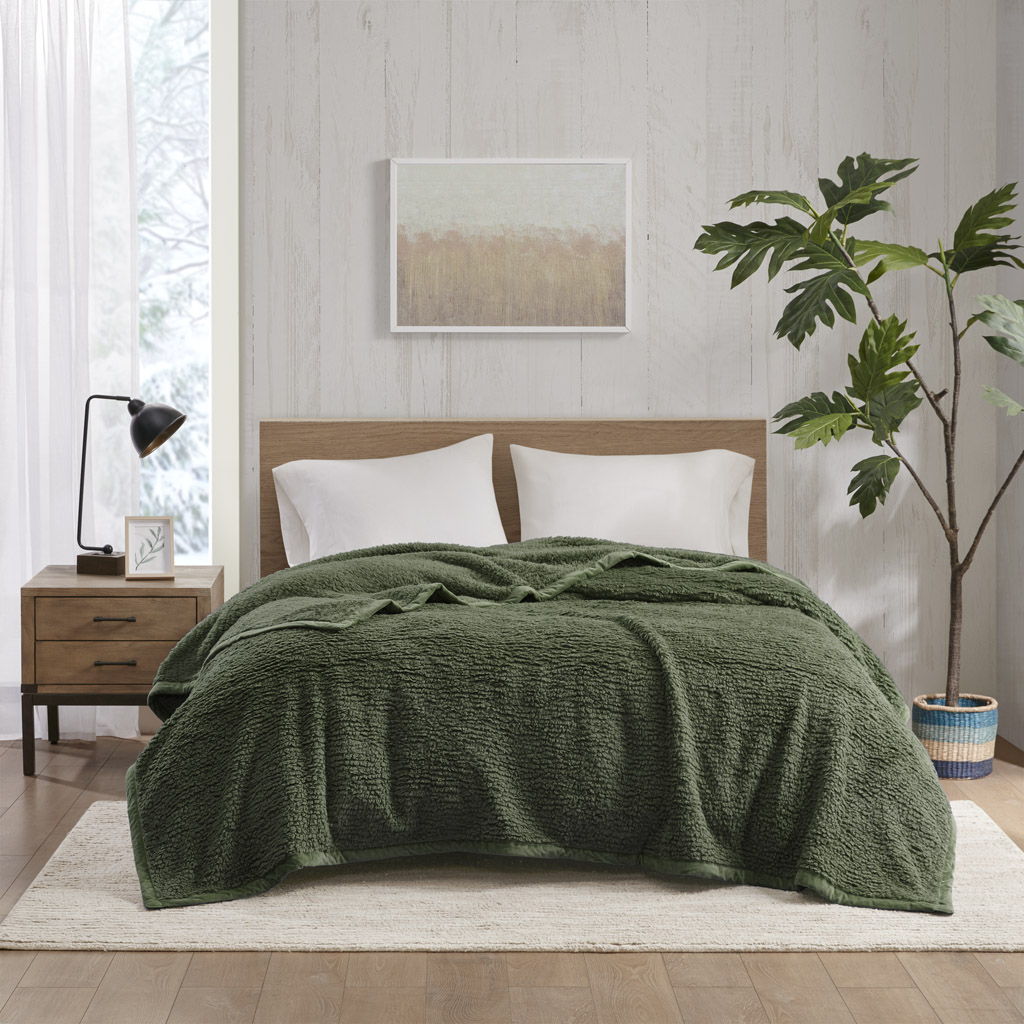 Burlington - Twin Berber Blanket - Green