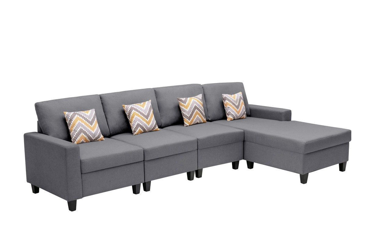 Nolan - 4 Piece Reversible Sectional Sofa Chaise With Interchangeable Legs