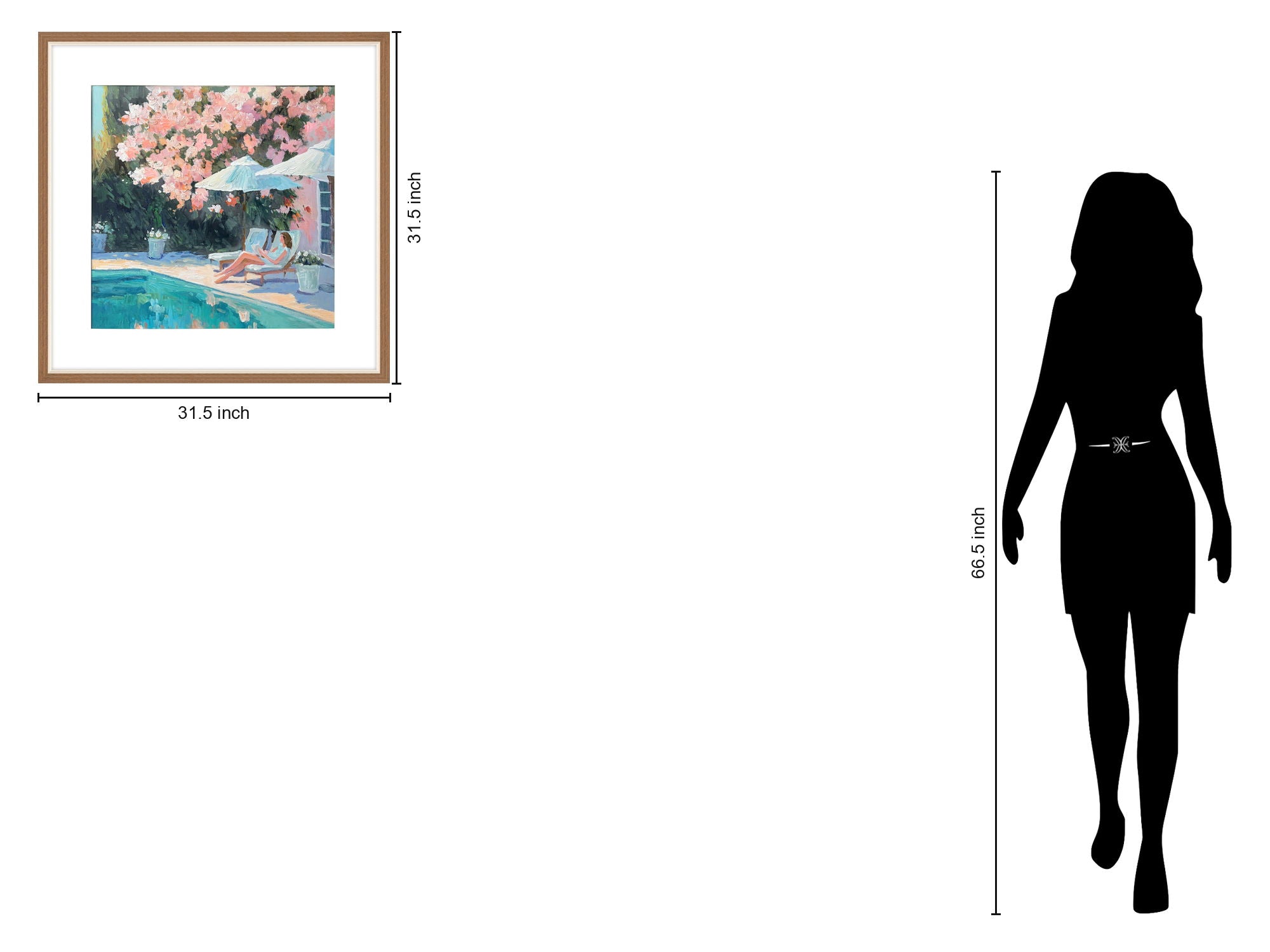 Poolside Blossom I Hand-Embellished Print In Frame - Green