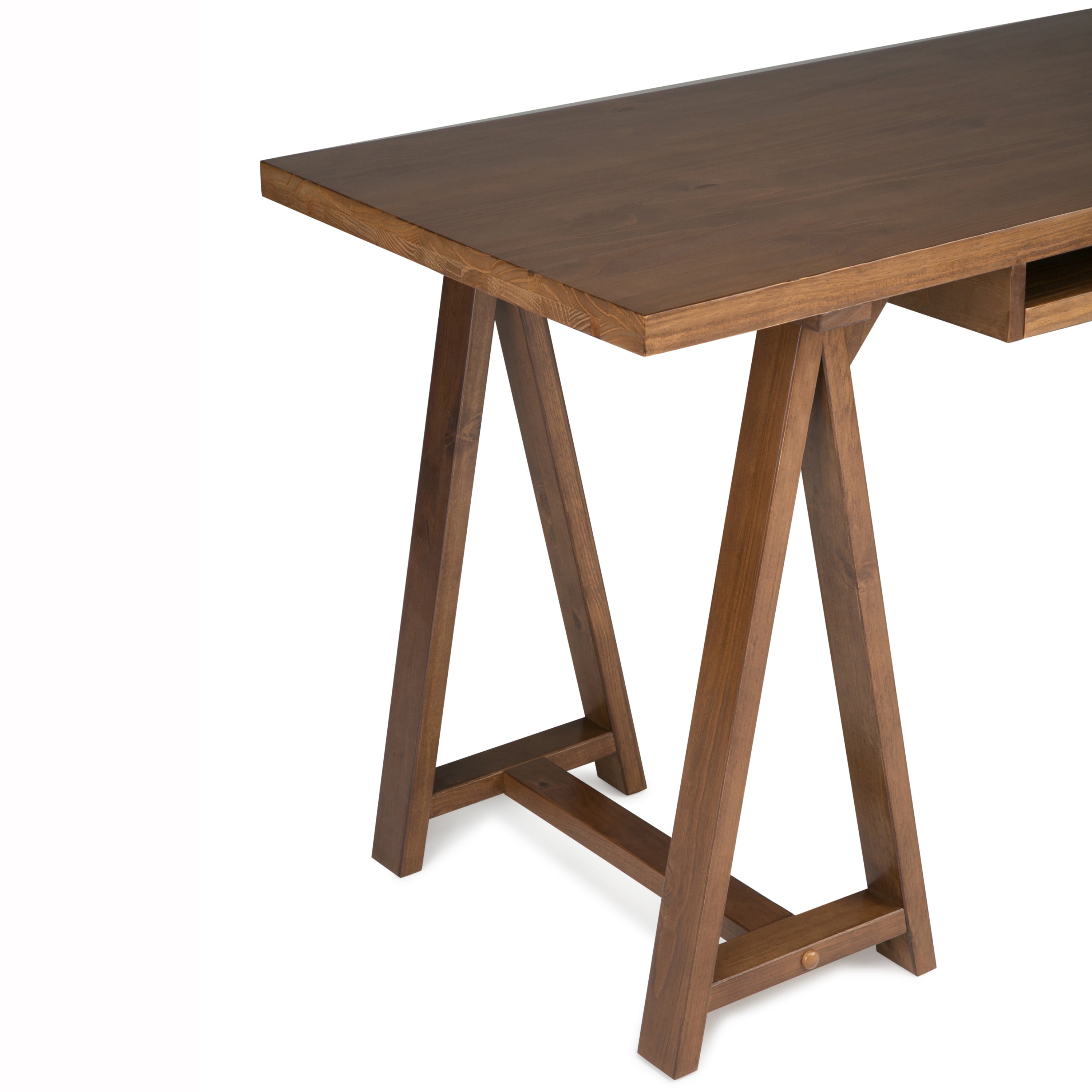 Sawhorse - Desk - Medium Saddle Brown