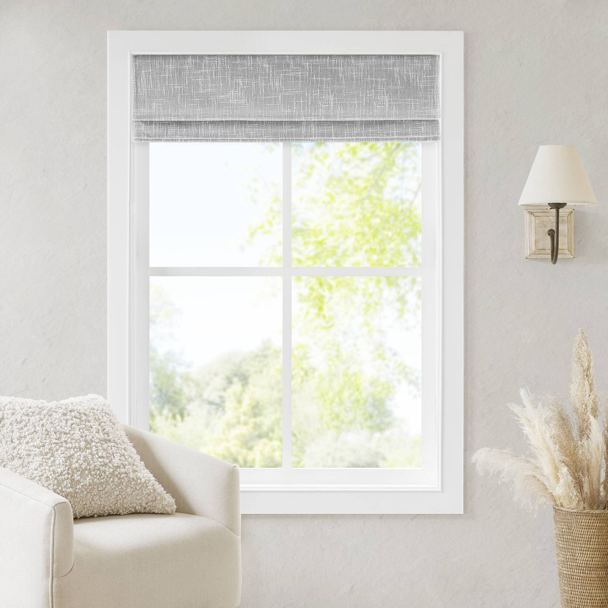 Quincy - 31x64" Total Blackout Cordless Roman Shade - Light Gray