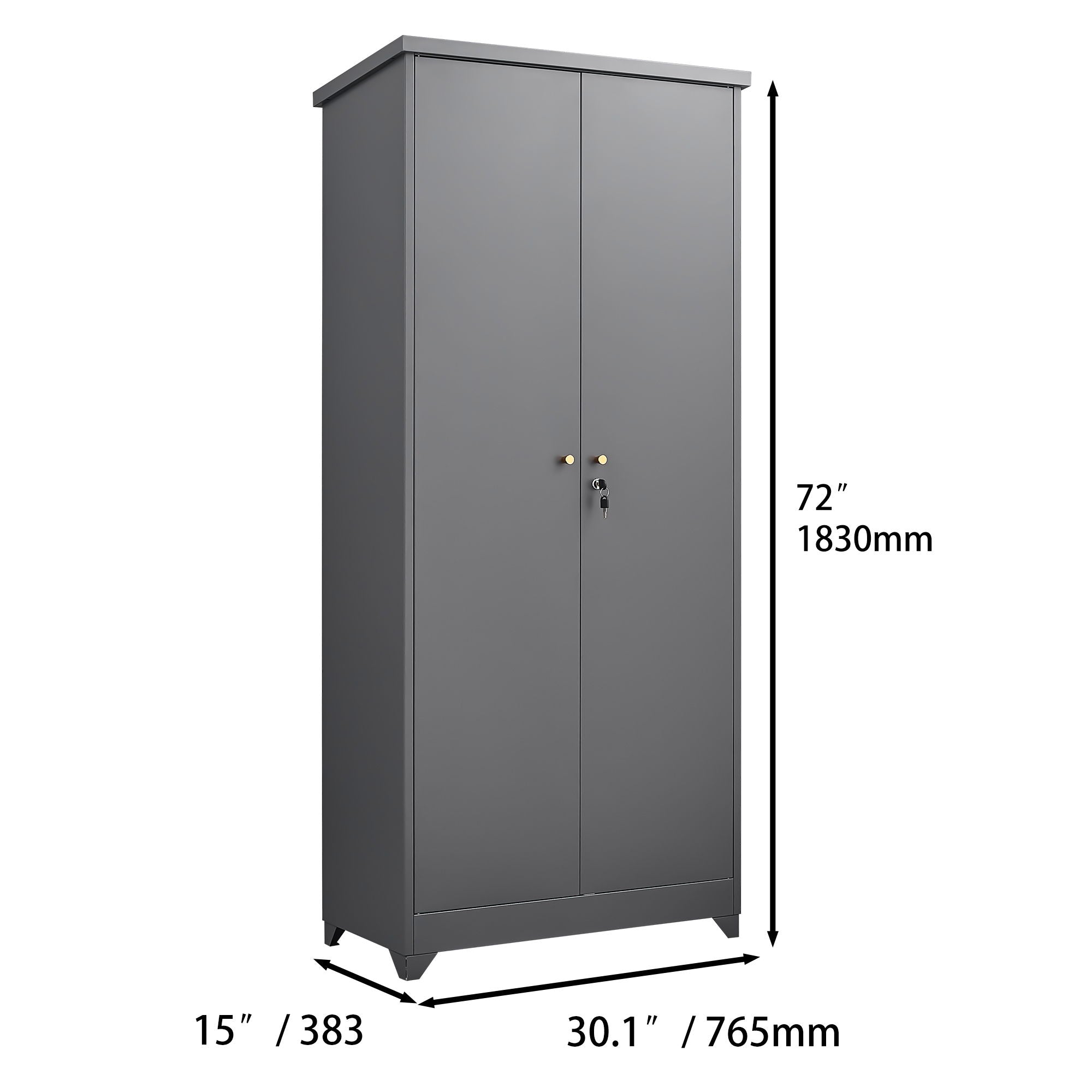 Outdoor Cabinet, Large Capacity Storage Vertical Tall Design With Shelves And Secure Lock