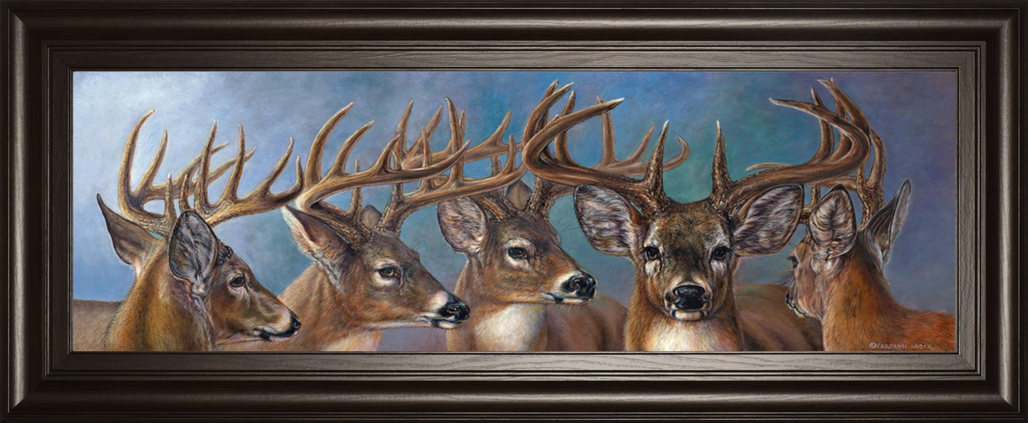 Five Bucks By Carolyn Mock - Wall Art - Blue