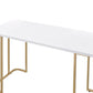 ACME Estie Writing Desk, White & Gold Finish 93102