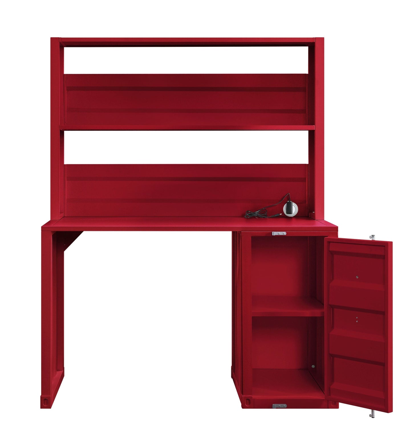 ACME Cargo Desk & Hutch, Red 37917