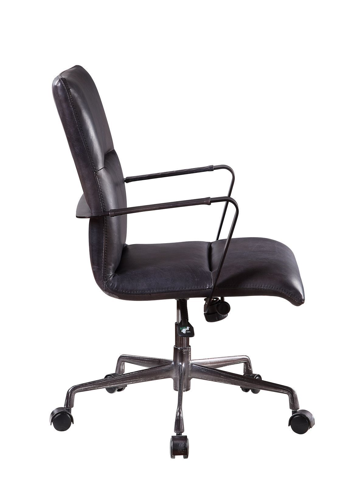 ACME Indra Office Chair, Onyx Black Top Grain Leather 92569