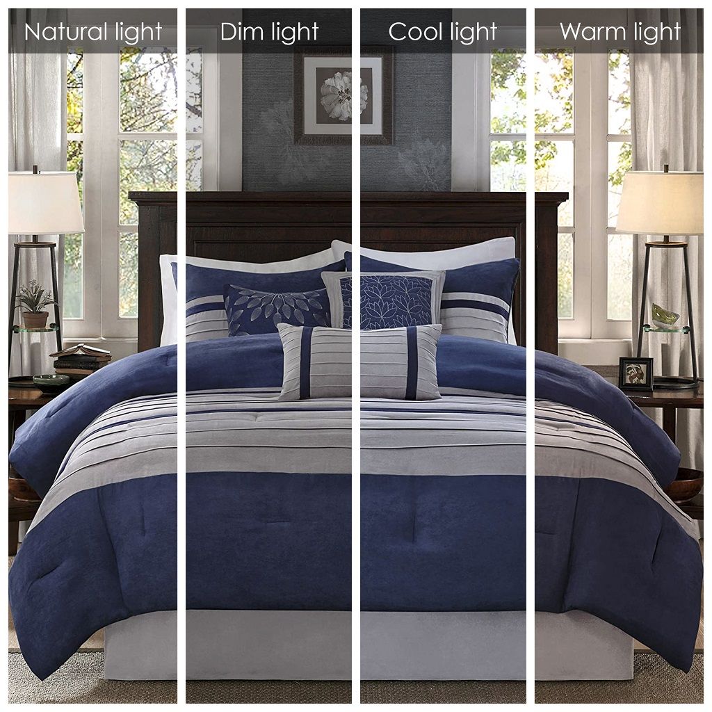 Palmer - King Piece Comforter (Set of 7) - Blue