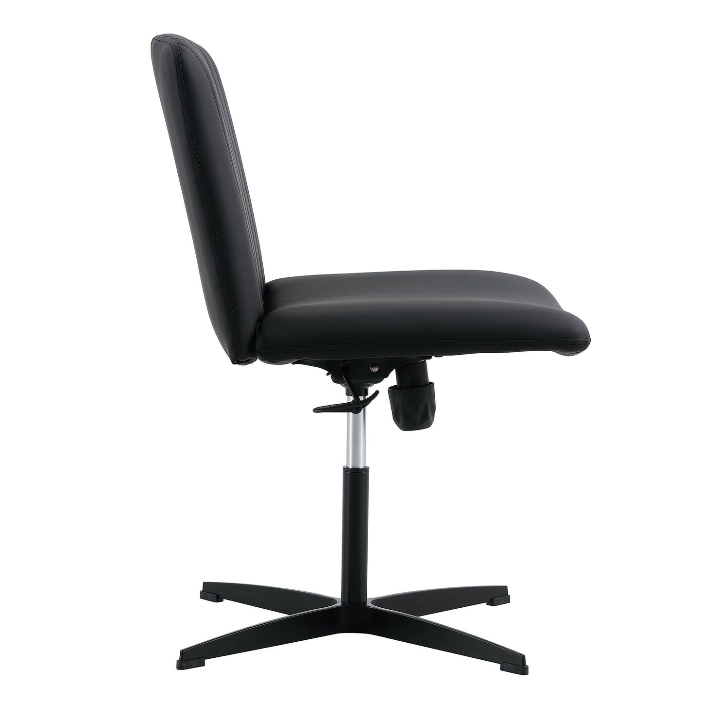 Black High Grade Pu Material. Home Computer Chair Office Chair Adjustable 360 ° Swivel Cushion Chair With Black Foot Swivel Chair Makeup Chair Study Desk Chair. No Wheels 
   W1151110975