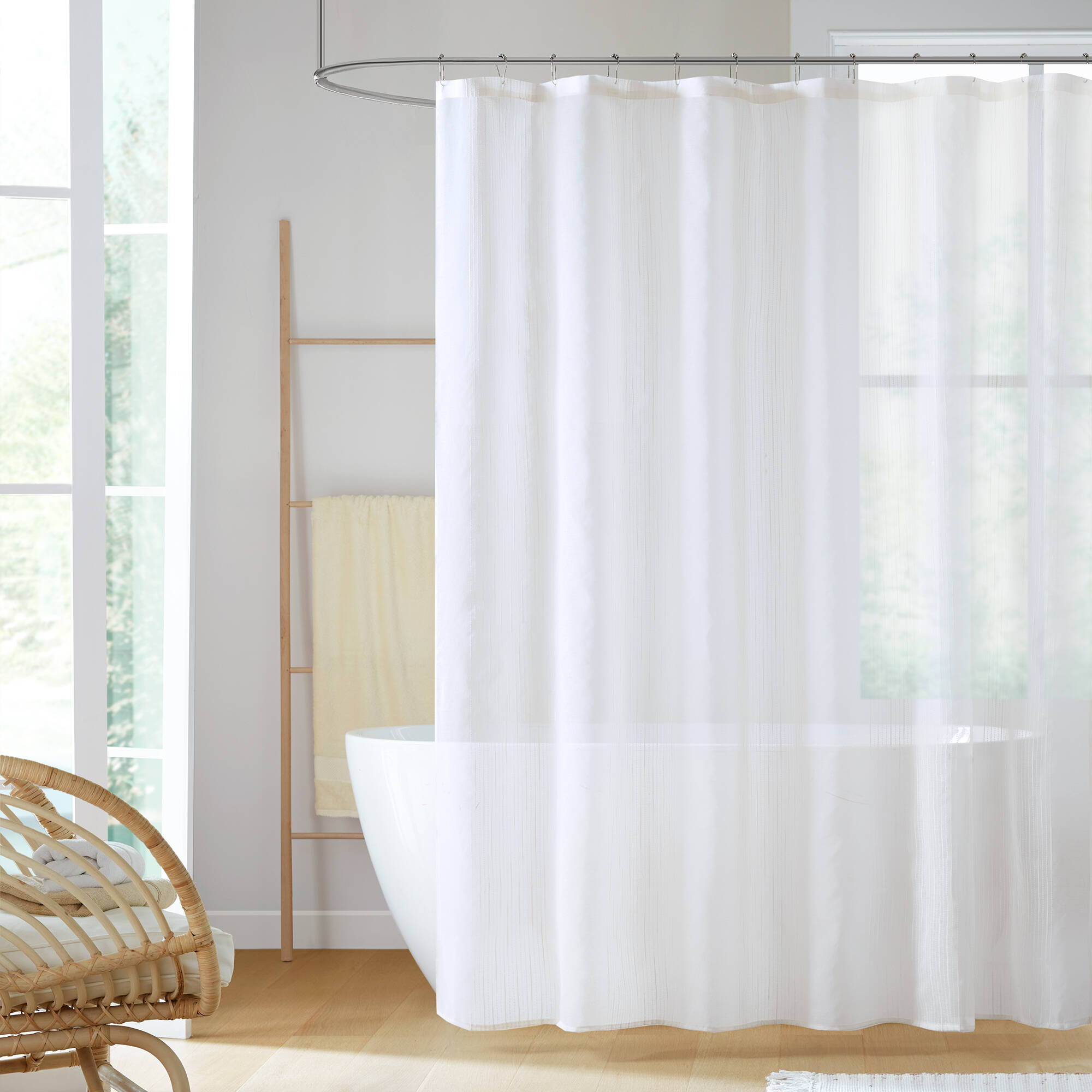 Anna - Sheer 72x84" Shower Curtain - White