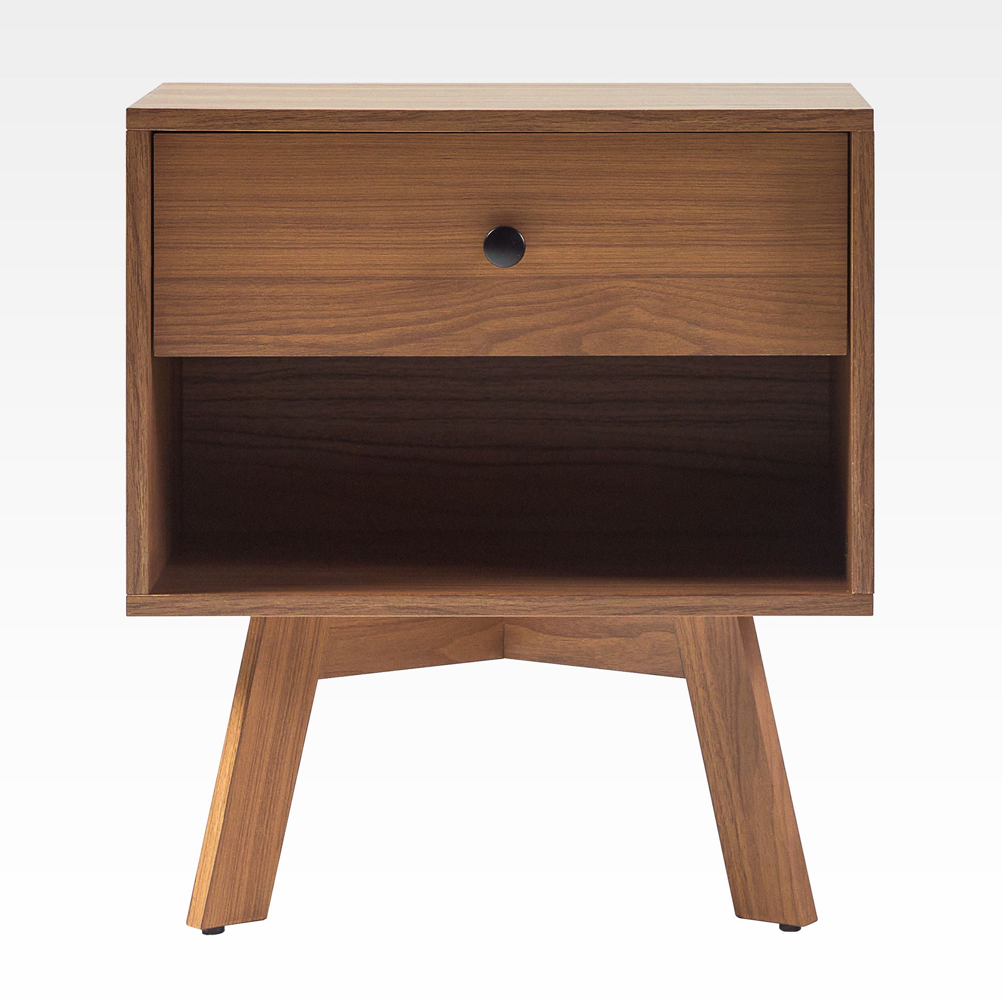 Mid-Century Modern Minimalist 1 Drawer Nightstand