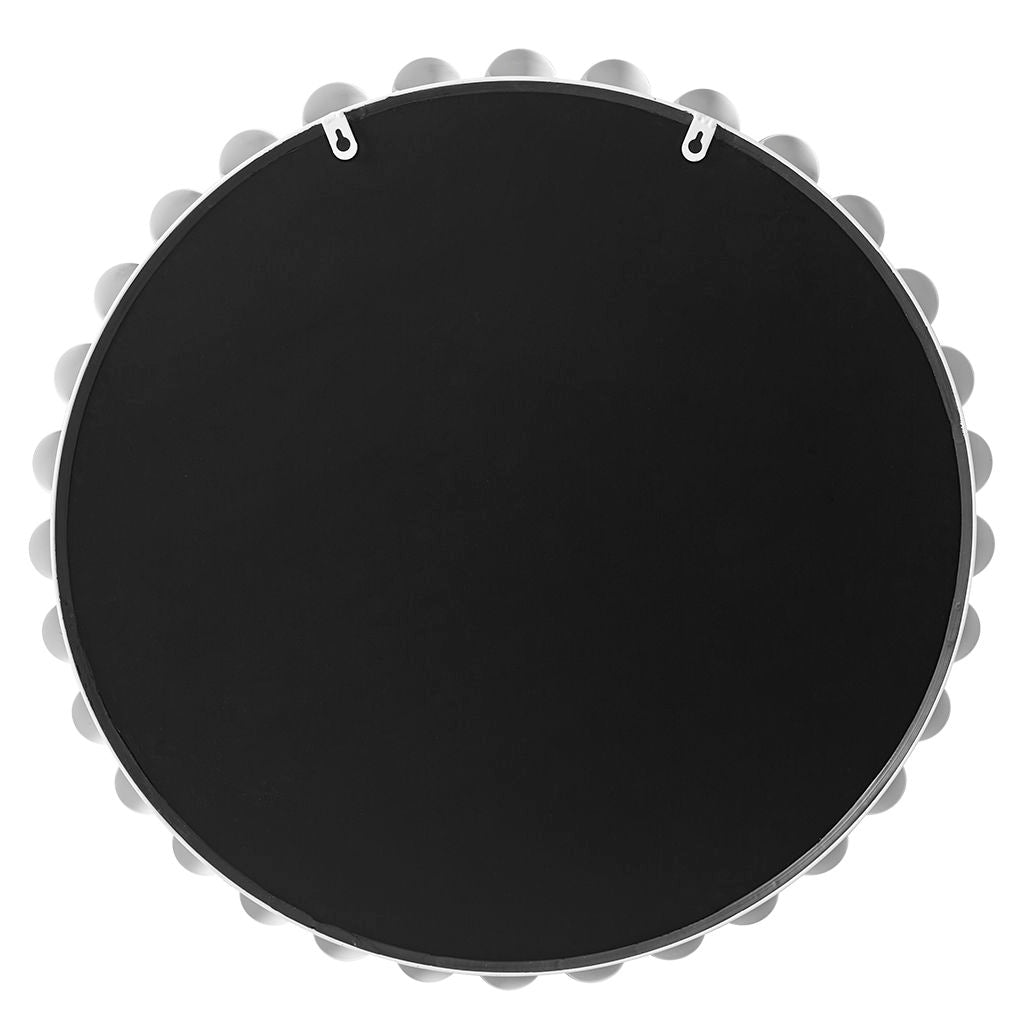 Marlowe - Beaded Round Wall Mirror - White