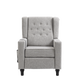 Arm Pushing Recliner Chair, Modern Button Tufted Wingback Push Back Recliner Chair, Living Room Chair Fabric Pushback Manual Single Reclining Sofa Home Theater Seating for Bedroom,Light Gray