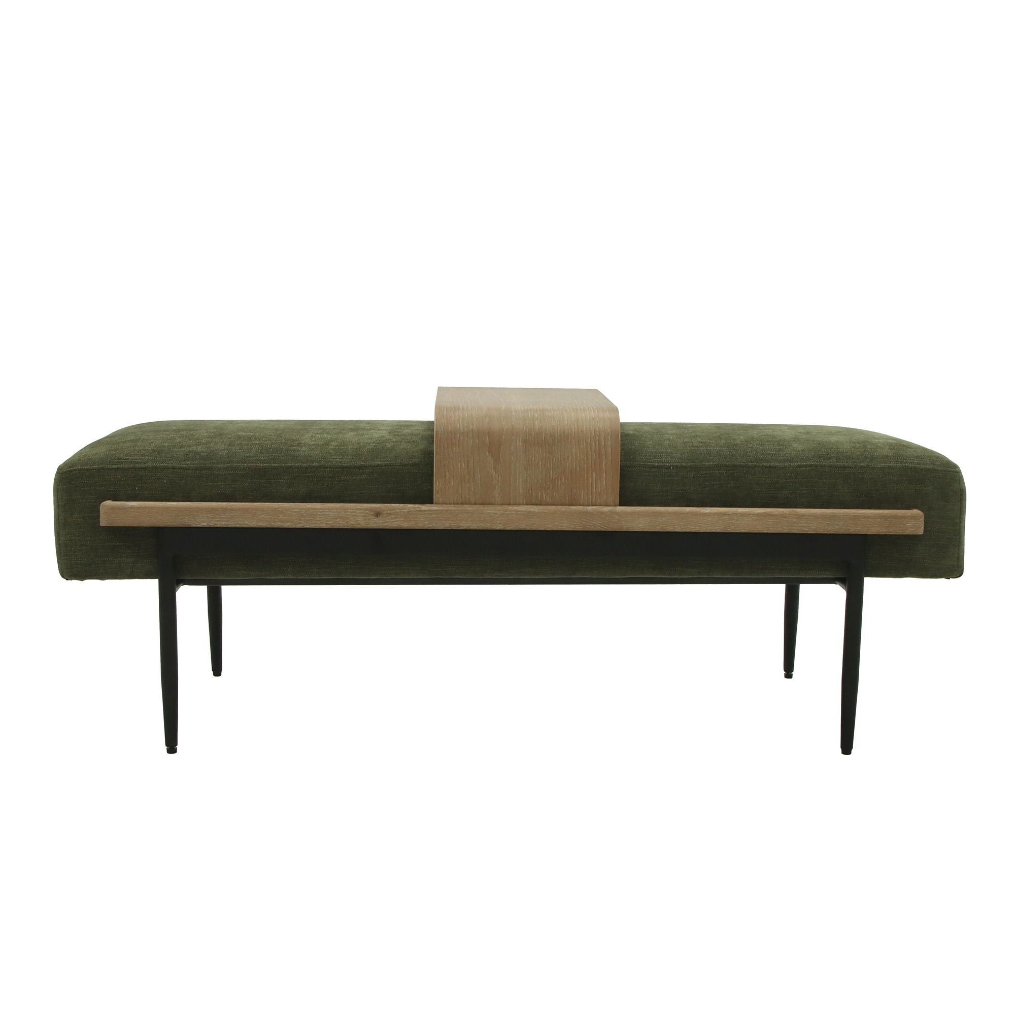 Perry - Cocktail Ottoman With Slide Tray - Green