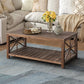 52''W  Handcrafted Coffee Table In Front Of The Sofa Or Loveseat For Living Room(Brwon)