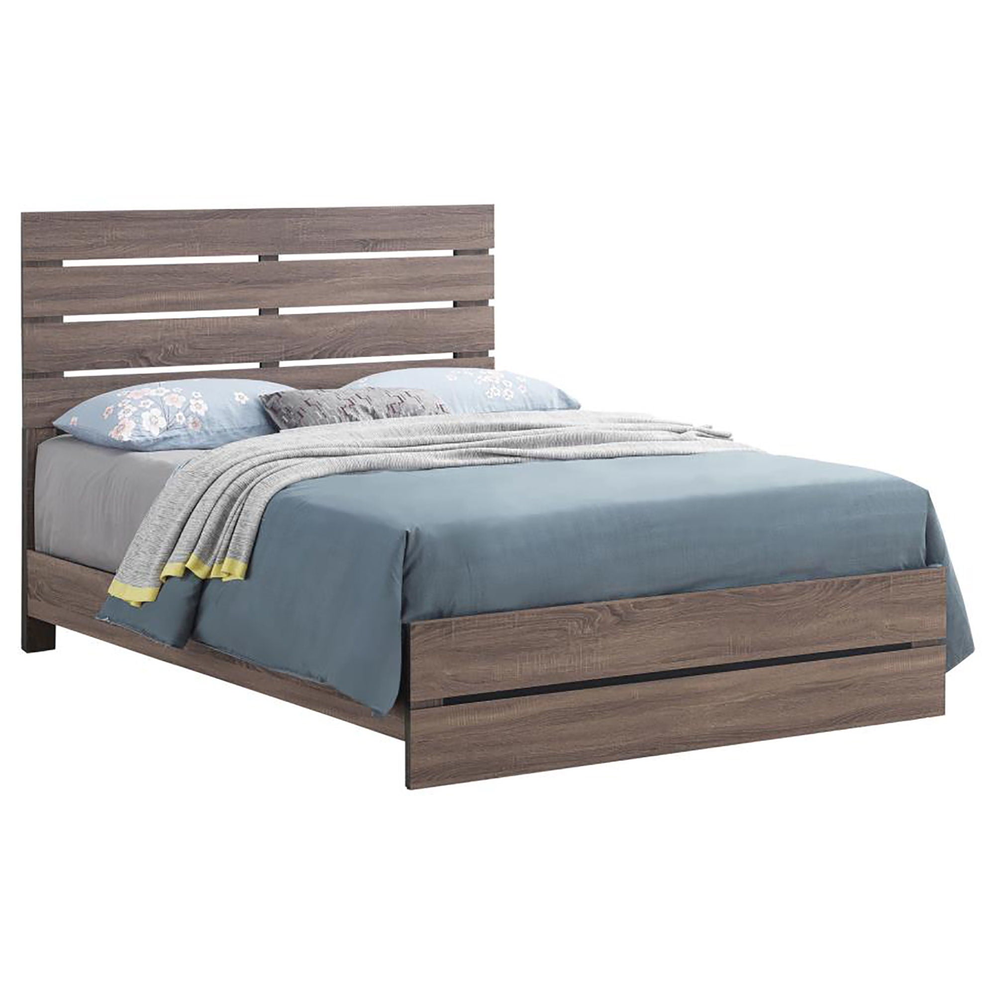 Slatted Headboard Panel Bed